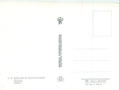 Santa Cruz del Valle dei Caduti — vista panoramica — Editorial Patrimonio Nacional, N° 60 — Verso