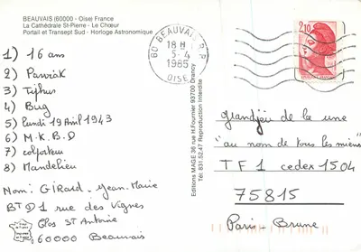Catedral de São Pedro de Beauvais — O Coro mais alto do mundo, o relógio astronômico de A.L. Verité — Verso