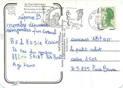 Gérardmer — kolorowe żagle na jeziorze — Spółka Agencji i Dystrybucji — Rue Forlen — Rewers