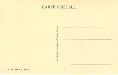 Haut-Barr e o Grande Geroldseck — ruínas em falésia, vista panorâmica — Collection L'Alsace, Braun & Cie, Mulhouse-Dornach — Verso