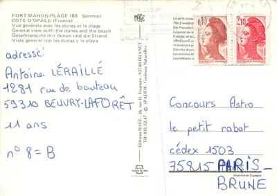 Fort-Mahon-Plage — ogólny widok z plażą i dunami — Editions MAGE — Rewers