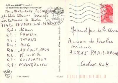 SOS-en-ALBRET — A Lanchonete do Padeiro (Idade Média) — Impressora Combier — Verso