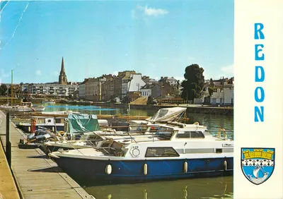 Bilhete postal moderno Redon Ille et Vilaine O porto de recreio