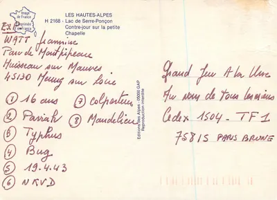 Jezioro Serre-Ponçon — Widok na małą kaplicę — Éditions des Alpes, H 2168 — Rewers