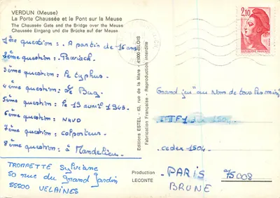 Brama Chaussée — Verdun (Meuse) — Wydawnictwo ESTEL — Rewers