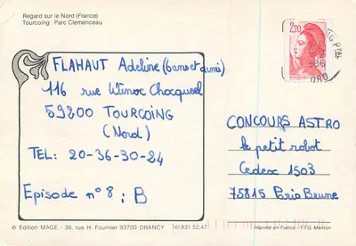 Tourcoing — Parc Clemenceau — Édition MAGE — Verso