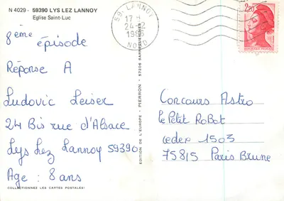 Iglesia de San Lucas — Lys-lez-Lannoy — Edición de Europa — Reverso