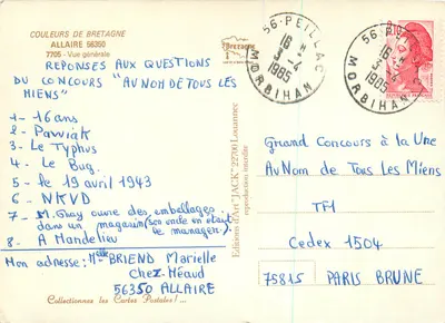 Allaire — Vista geral — Edições de Arte 'JACK' n°27700 — Verso