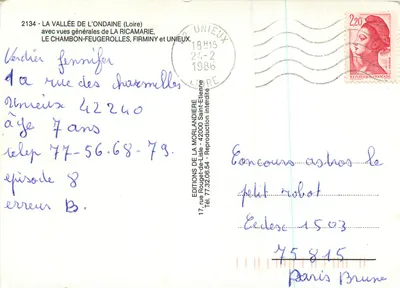 Dolina Ondaine — widoki Doliny Ondaine, La Ricamarie, Le Chambon-Feugerolles i Unieux — Wydawnictwo Morlandière — Rewers