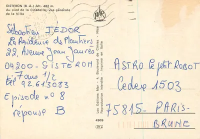 Sisteron (B.A.) — Ogólny widok miasta pod zamkiem — Wydawnictwo Mar — Rewers