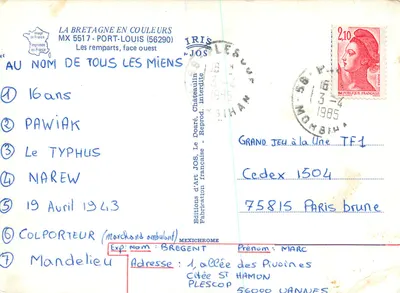 Os muros, face oeste — Port-Louis (56290) — Edições de Arte JOS, n° MX 5517 — Verso