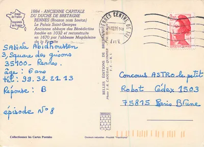 Pałac Świętego Jerzego — dawniej klasztor benedyktynów — Wydawnictwo Y.R. Caoudal, Quimper — Rewers