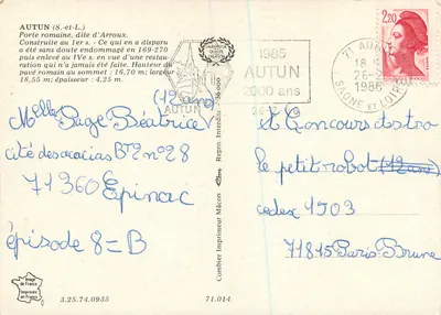 Romeinse poort van Arroux — Autun — Imprimeur Combier — Achterkant