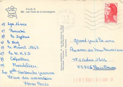 Le Torri della Conciergerie — Parigi — Edizioni CHANTAL — Verso