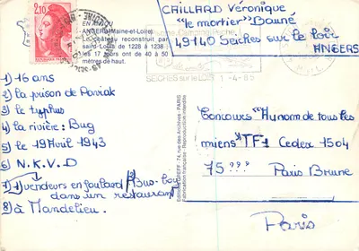 Zamek Séchelles — widok z lotu — Éditions Gréff — Rewers