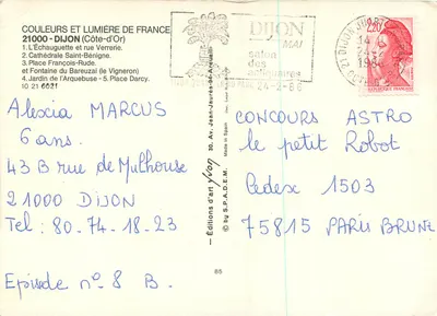 Dijon — Colagem de locais emblemáticos — Éditions d'art Yvon — Verso