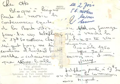 Périgueux — Vue générale avec la Basilique Sainte-Croix et le nouvel Hôpital — Chézac — Achterkant