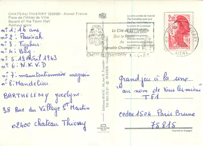 Château-Thierry — Place de l'Hôtel de Ville — Éditions MAGE — Verso