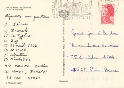 Jezioro Fontaine — Vacheresse (Wysokie Sałazie) — wydawca Ciring — Rewers