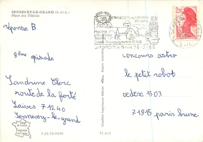 Widok z głównej ulicy w Sennecy-le-Grand — wydawca Cing — Rewers