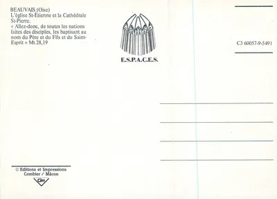 Beauvais (Oise) — A Igreja de São Etienne e a Catedral de São Pedro — E.S.P.A.C.E.S. — Verso