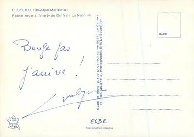 Czerwony skała przy wejściu do Zatoki La Napoule — L'Ésterel (06-Alpes-Maritimes) — Wydawnictwo ELBE — Rewers