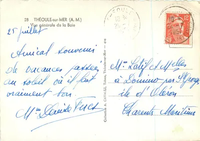 Théoule-sur-Mer — Vista general de la Bahía — A. Cavalli — n° 494 — Reverso