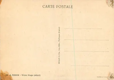 Victor Hugo — detalhe — A. Rodin (n°49) — Verso