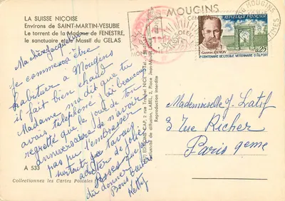 De torrent van de Heilige Maagd van Fenestrelle en het Massief van Gelas — In de buurt van Saint-Martin-Vesubie — Uitgave CAP, nr. A 533 — Achterkant
