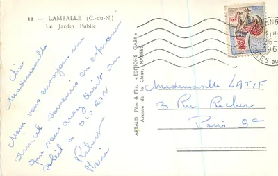 Lamballe (C.-du-N.) — O Jardim Público — Edições Gaby, n°12 — Verso