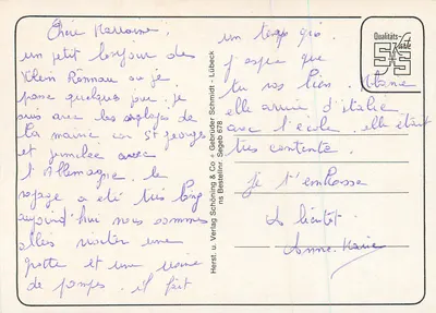 Bad Segeberg — Carta postal panorâmica com mapa da região — editor Herst. u. Verlag Schöning & Co + Gebrüder Schmidt — Verso