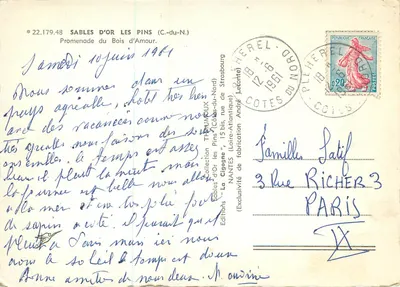 Bois d'Amour — Promenade dos Pinheiros — Edições La Cigogne, Nantes — Verso