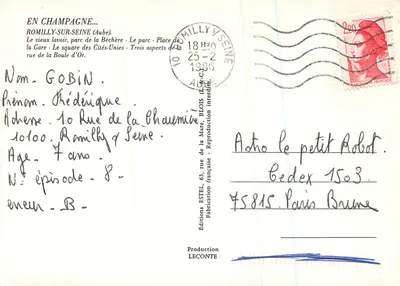 Romilly-sur-Seine — vista panorâmica — Edições Estel, n° 8 — Verso
