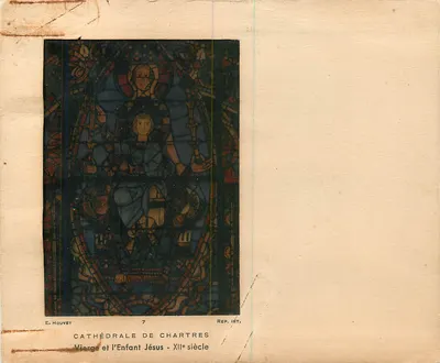 La Virgen y el Niño Jesús — Catedral de Chartres — Reproducción interior — E. Houvet, n°7 — Reverso
