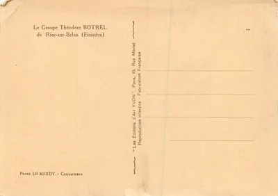 Antike Ansichtskarte Der Theodore Botrel Gruppe von Riec-sur-Belon Finistere — Rückseite