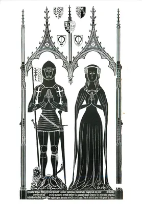 Sir Simon Felbrigg e sua esposa Margaret — brass datado de 1416 — Victoria and Albert Museum, série E.97