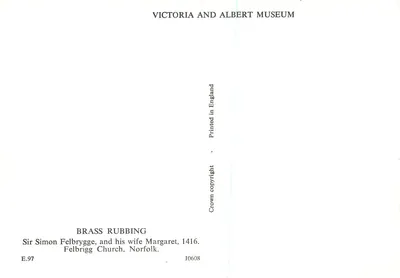 Sir Simon Felbrigg e sua esposa Margaret — brass datado de 1416 — Victoria and Albert Museum, série E.97 — Verso