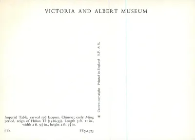 Mesa imperial — época Ming temprana — Victoria and Albert Museum — Reverso