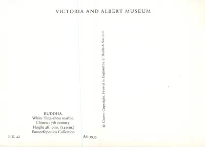 Buddha — Weiße Ting-chou-Marmorstatue — Victoria and Albert Museum — Rückseite
