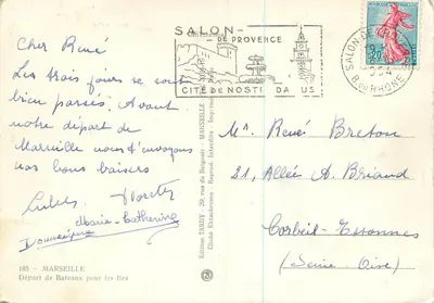 Porto de Marselha — Navios e cais — Edição Tardy — Verso