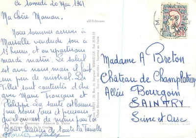 Bassin di Carénage — Abbazia San Vittore e Basilica Notre-Dame de la Garde — edizione TAHDY — Verso