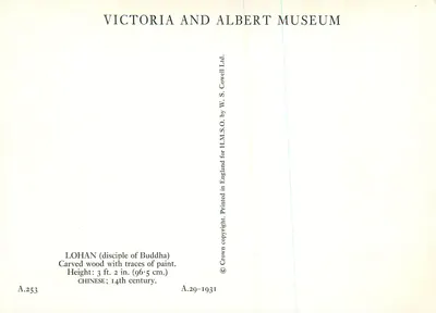 Estatua de Lohán — discípulo do Buda — Museu Victoria and Albert, A.253 — Verso