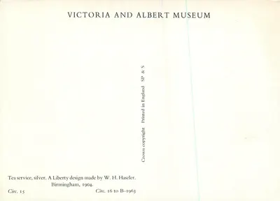 Srebrny serwis do herbaty — Projekt Liberty — Muzeum Victoria and Albert — Rewers