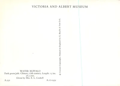 Búfalo d'água — jade verde escuro, China, século XVII — Victoria and Albert Museum, A.252 — Verso