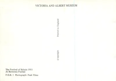 Festival of Britain 1951 — Battersea Funfair — Victoria and Albert Museum — Verso
