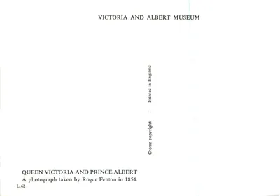 Königin Victoria und Prinz Albert — Photographie — Victoria and Albert Museum, Serie L.62 — Rückseite