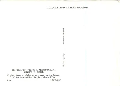 Lettre 'H' — motivo de feiticeiro e dragão — Victoria and Albert Museum — Verso