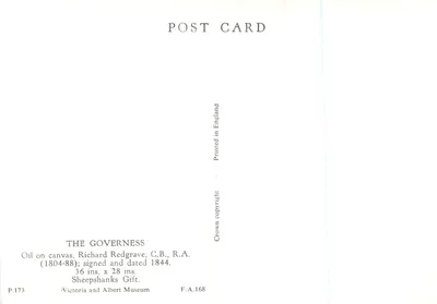 Pani opiekunka — obraz po Richardzie Redgrave — Victoria and Albert Museum — Rewers