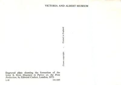 Bildung des Buchstabens S — Methode zum Zeichnen von Kapitellen — Victoria and Albert Museum — Rückseite