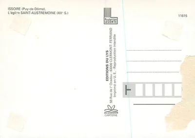 Issoire — Igreja de São Austremoine (século XII) — Éditions du Lys — Verso